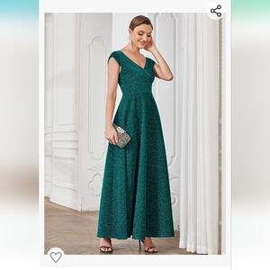 Sparkly Teal Blue/Green Evening Gown 12 Perfect for Holidays & New Year's Eve!